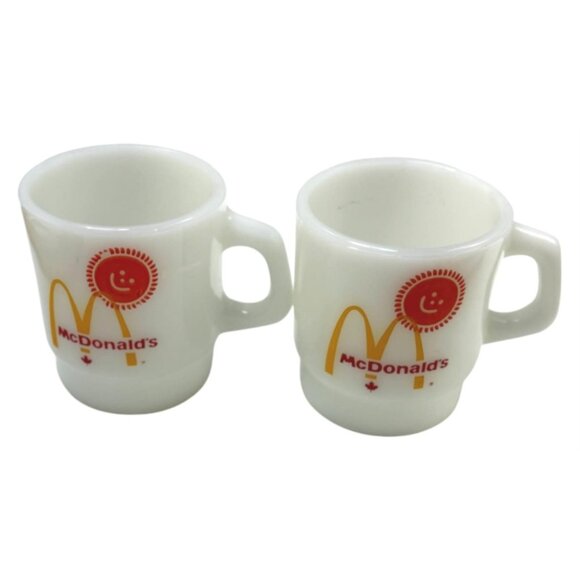 McDonalds Canada Mug Anchor Hocking Fire-King  Lot 2 Rare Without Good Morning - Picture 2 of 10